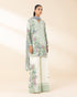 Unstitched Women's Green Lawn 3 Piece Suit